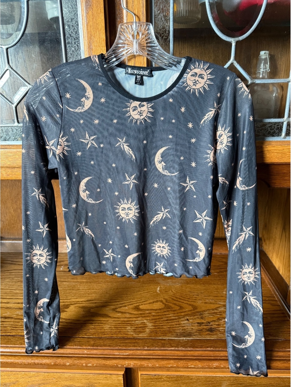 Horoscopez Dolls Kill Celestial Mesh Top M Sun Moon Stars Whimsigoth Sheer